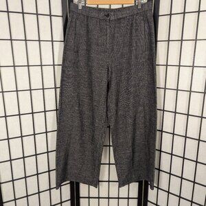 Eileen Fisher Wide-leg Cotton/Hemp Stretch Pant Sz M